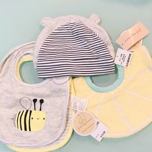 NWT Baby Bibs and Hats